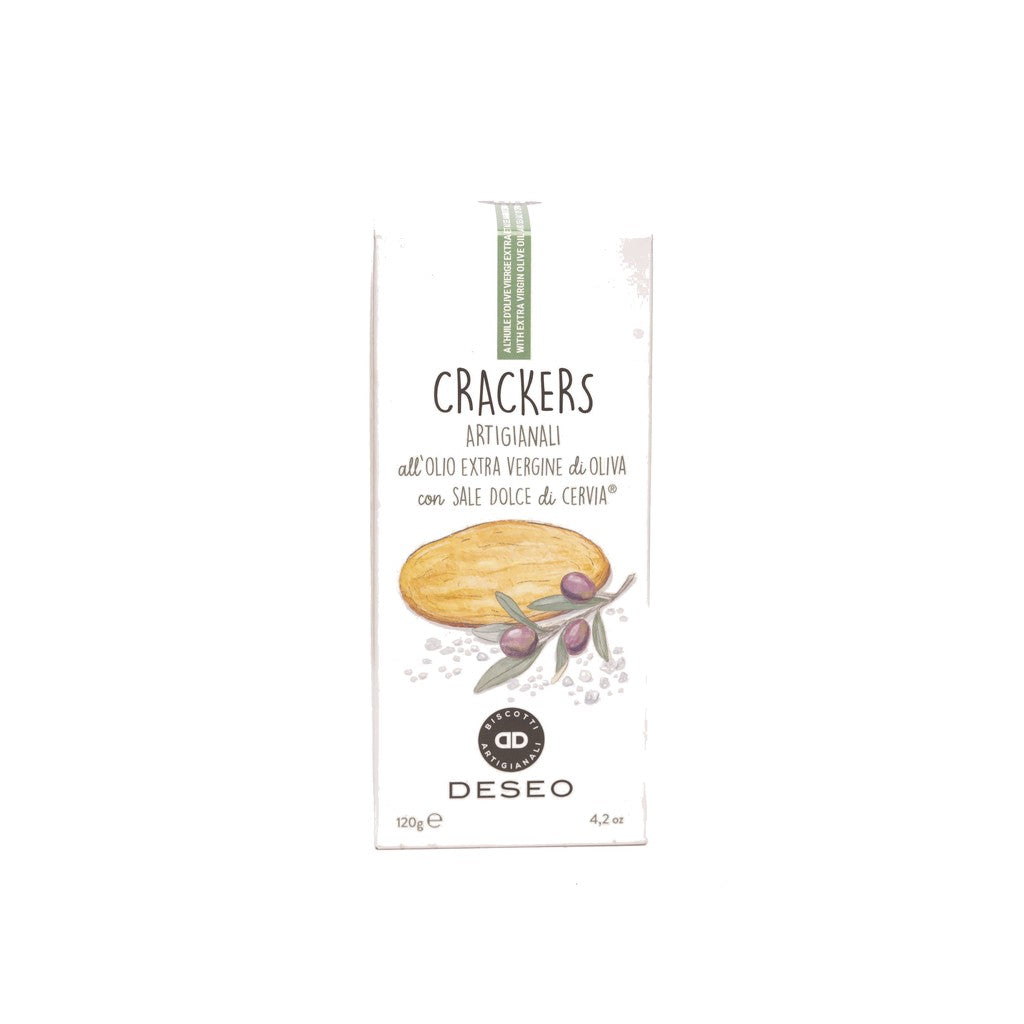 Deseo Crackers Artesanales Con Aceite DE Oliva Virgen Extra Y Sal DE Cervia 120g