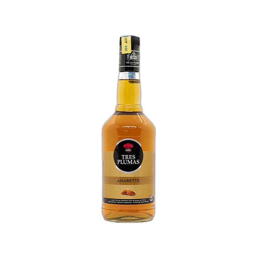 Licor Dulce Amaretto 3 Plumas 700ml - Disponible en Licorería Grand Gourmet Caracas