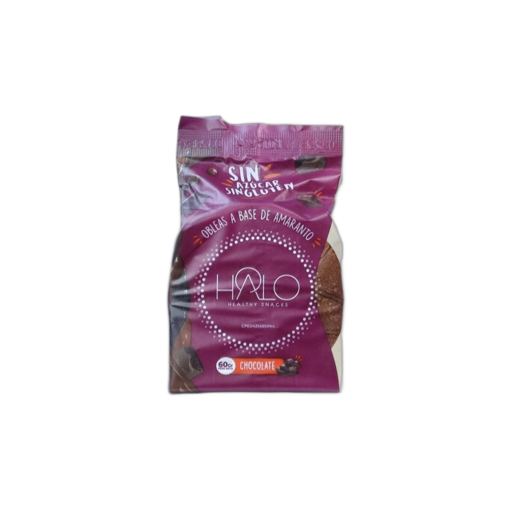 Halo Obleas De Amaranto Chocolate 60g - Disponible en Licorería Grand Gourmet Caracas