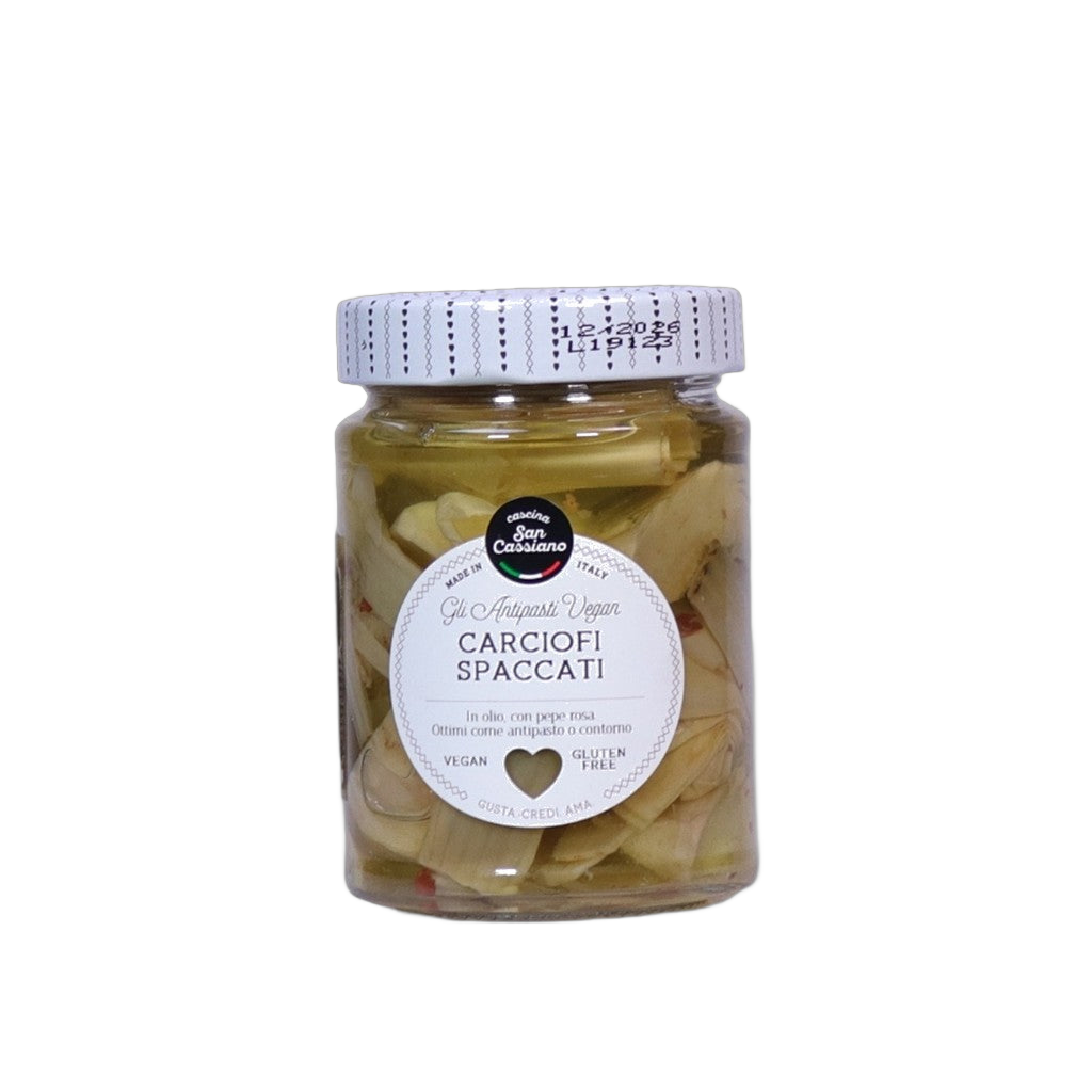 San Cassiano Carciofi Spaccati In Olio Ivegan 280g - Comprar online en Grand Gourmet Caracas con delivery