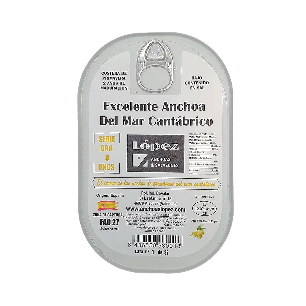 Anchoas Lopez Serie Oro 130g - Comprar online en Grand Gourmet Caracas con delivery