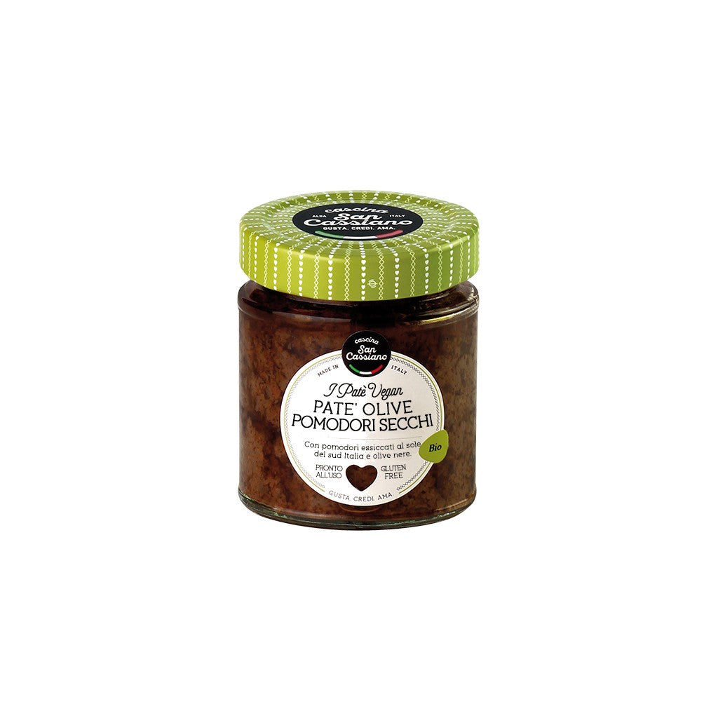 San Cassiano Pate Di Olive Nere Con Pomodori Secchi Ivegan 130g - Comprar online en Grand Gourmet Caracas con delivery