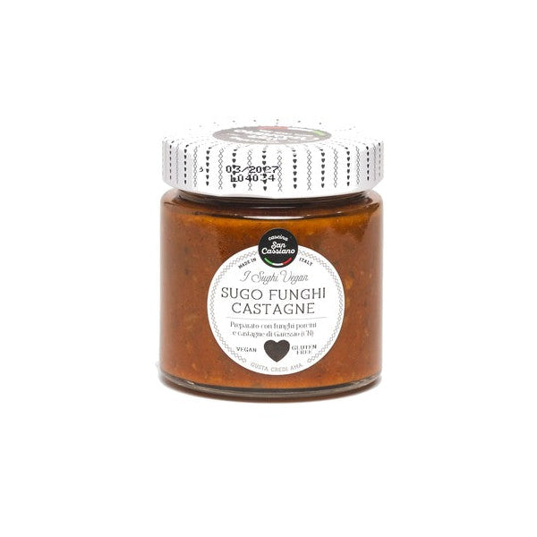 San Cassiano Sugo Di Funghi Porcini E Castagne Garessine Ivegan 190g - Comprar online en Grand Gourmet Caracas con delivery