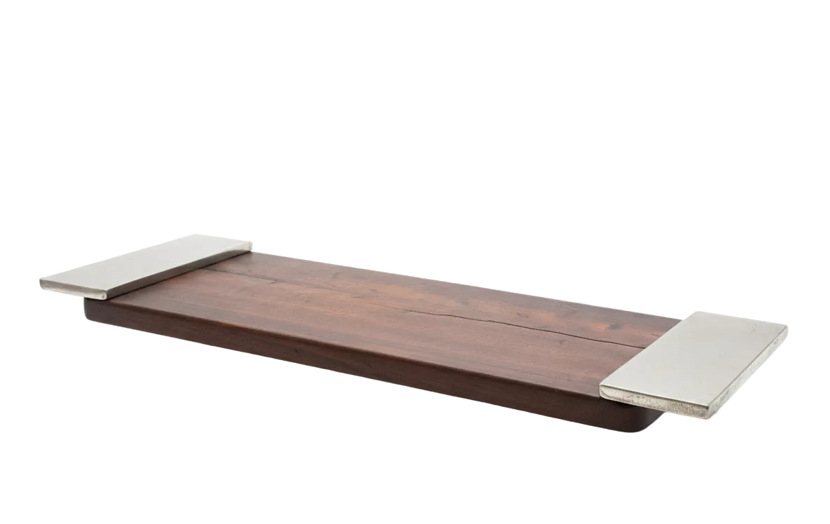 Tabla Grande Madera C/asa De Pewter METAL - Comprar online en Grand Gourmet Caracas con delivery