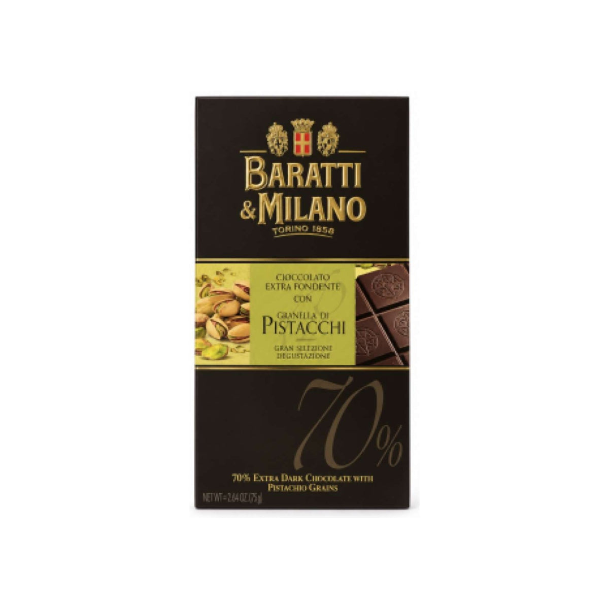 Tavoletta Extra Fondente 70% Pistacchio 75 g