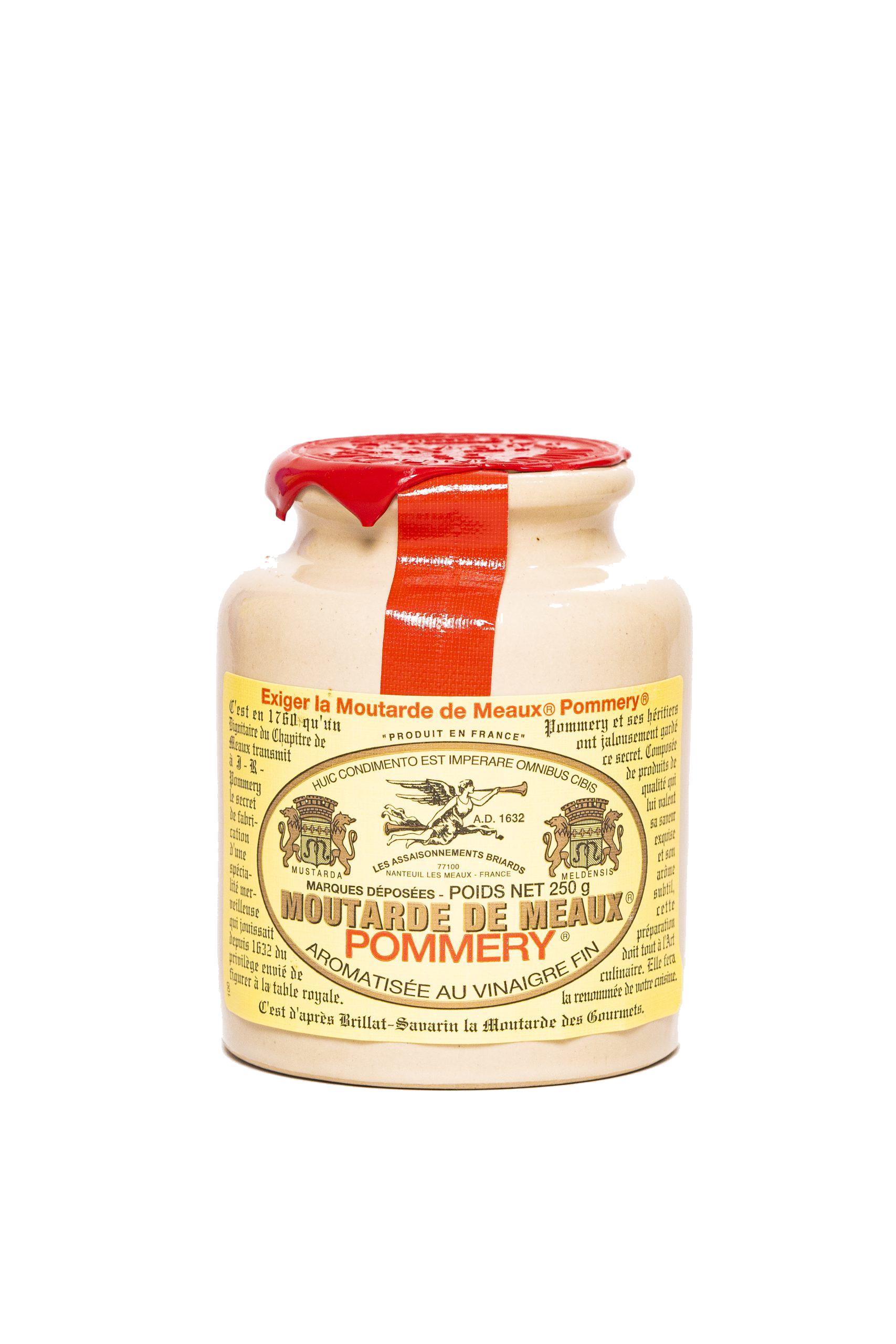 Terre Exotique Meaux Pommery Mustard, Cork Stopper & Wax 250g - Disponible en Licorería Grand Gourmet Caracas