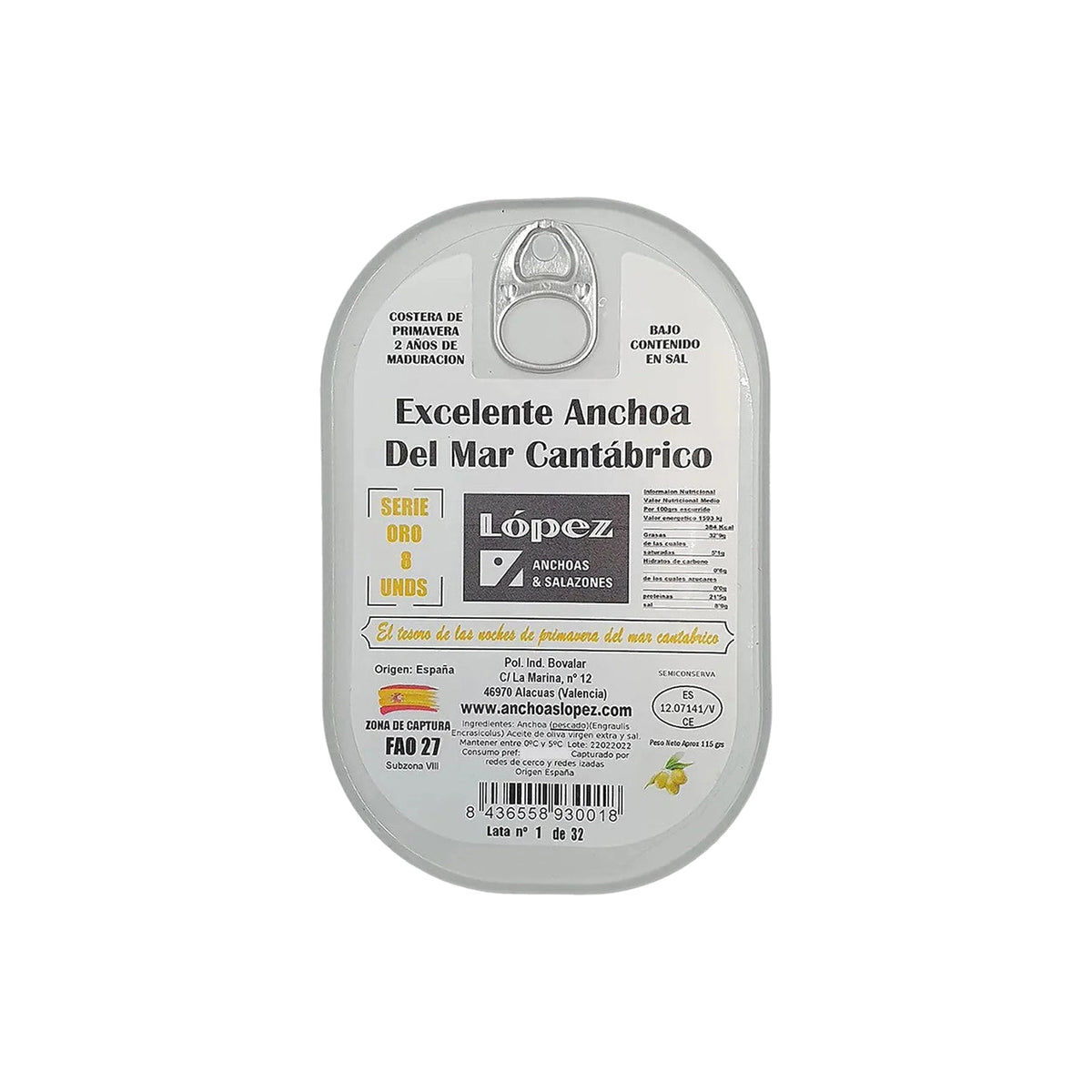 Anchoas Lopez Serie Oro 130g - Comprar online en Grand Gourmet Caracas con delivery