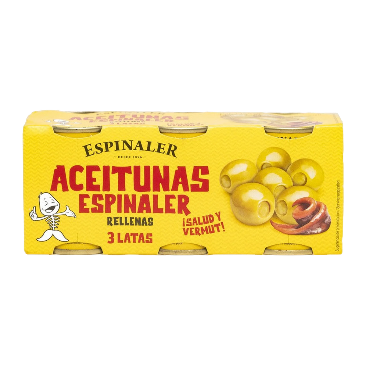 Espinaler Classic Aceitunas Rellenas Anchoa Pack X3 150g
