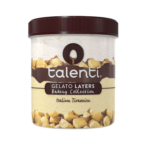Talenti gelato container with brown lid on a white background gelato helado delievery caracas grand gourmet