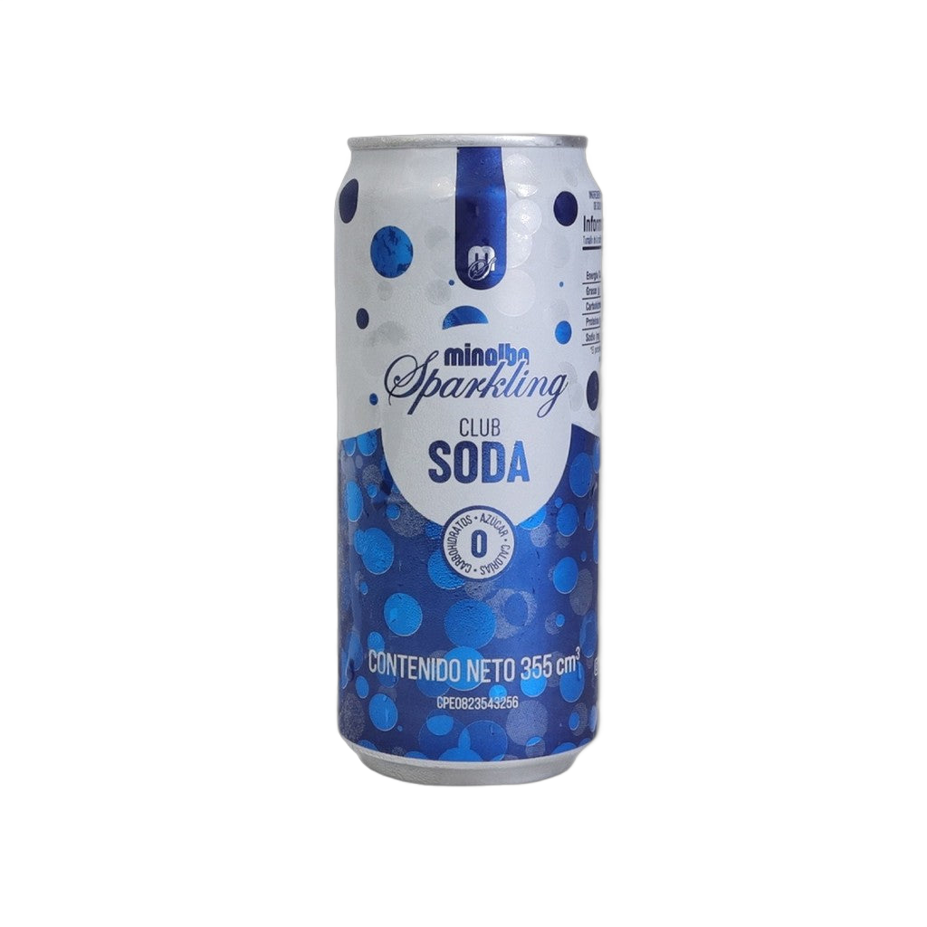 Minalba Sparkling Club Soda 355ml Lata - Disponible en Licorería Grand Gourmet Caracas