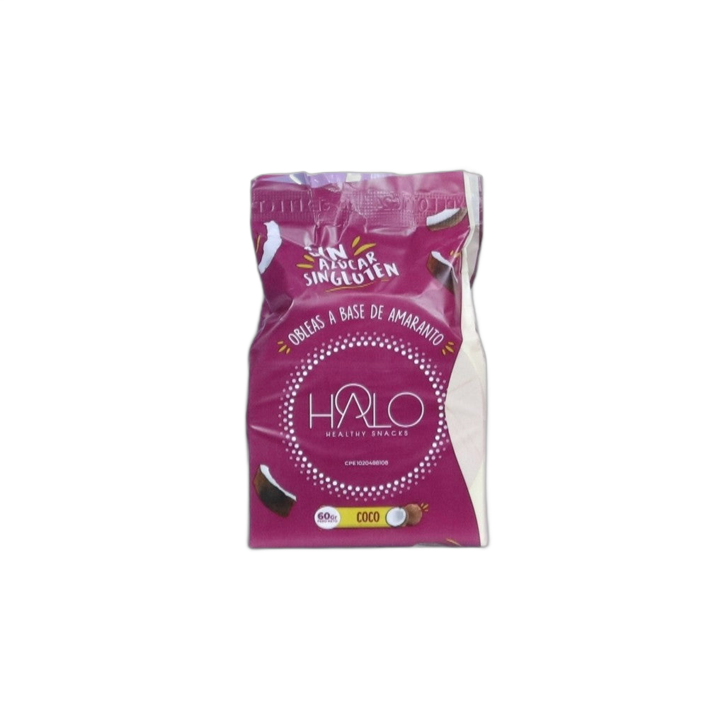 Halo Obleas De Amaranto Coco 60g - Disponible en Licorería Grand Gourmet Caracas