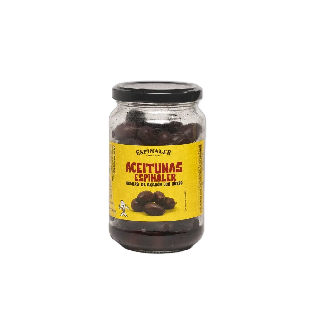 Espinaler Classic Aceitunas Negras Aragón T220g - Comprar online en Grand Gourmet Caracas con delivery