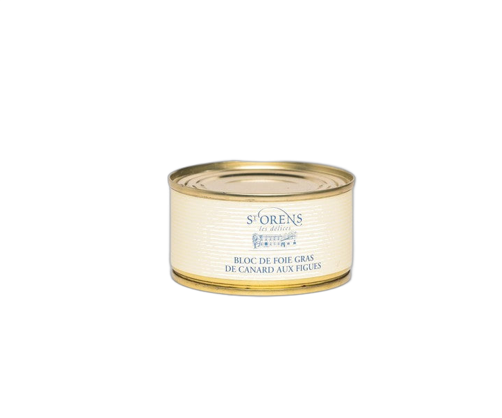 Saint Orens Bloc De Foie Gras Con Higos Lata Redonda 130g - Comprar online en Grand Gourmet Caracas con delivery