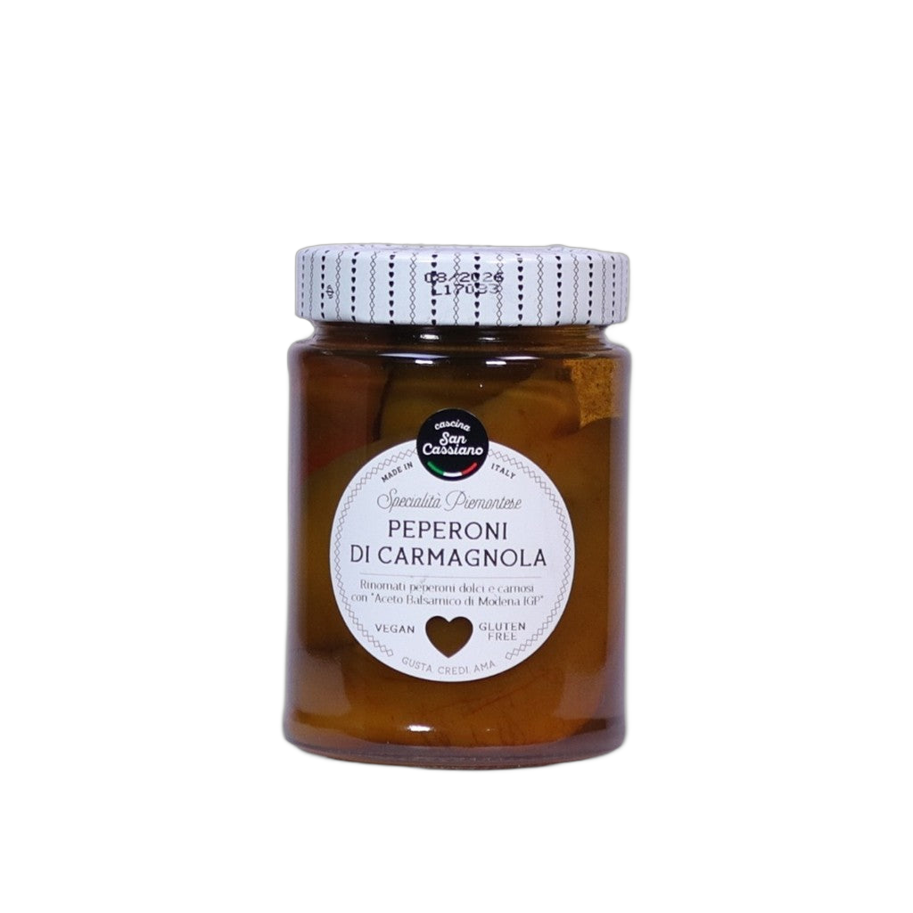San Cassiano Peperoni Di Carmagnola In Agrodolce Con Aceto Balsamico Di Modena IGP 290g - Comprar online en Grand Gourmet Caracas con delivery