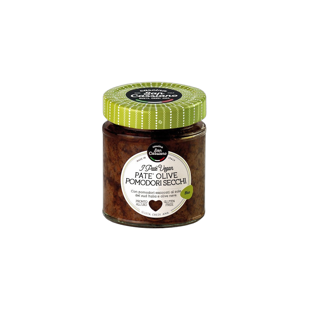San Cassiano Pate Di Olive Nere Con Pomodori Secchi Ivegan 130g - Comprar online en Grand Gourmet Caracas con delivery