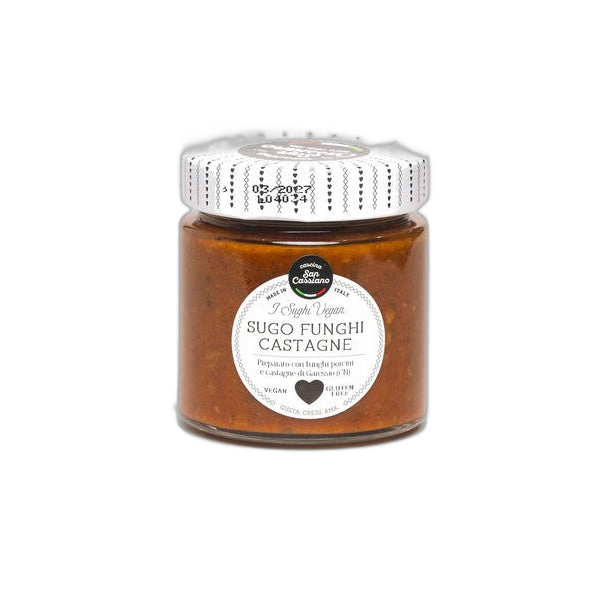 San Cassiano Sugo Di Funghi Porcini E Castagne Garessine Ivegan 190g - Comprar online en Grand Gourmet Caracas con delivery