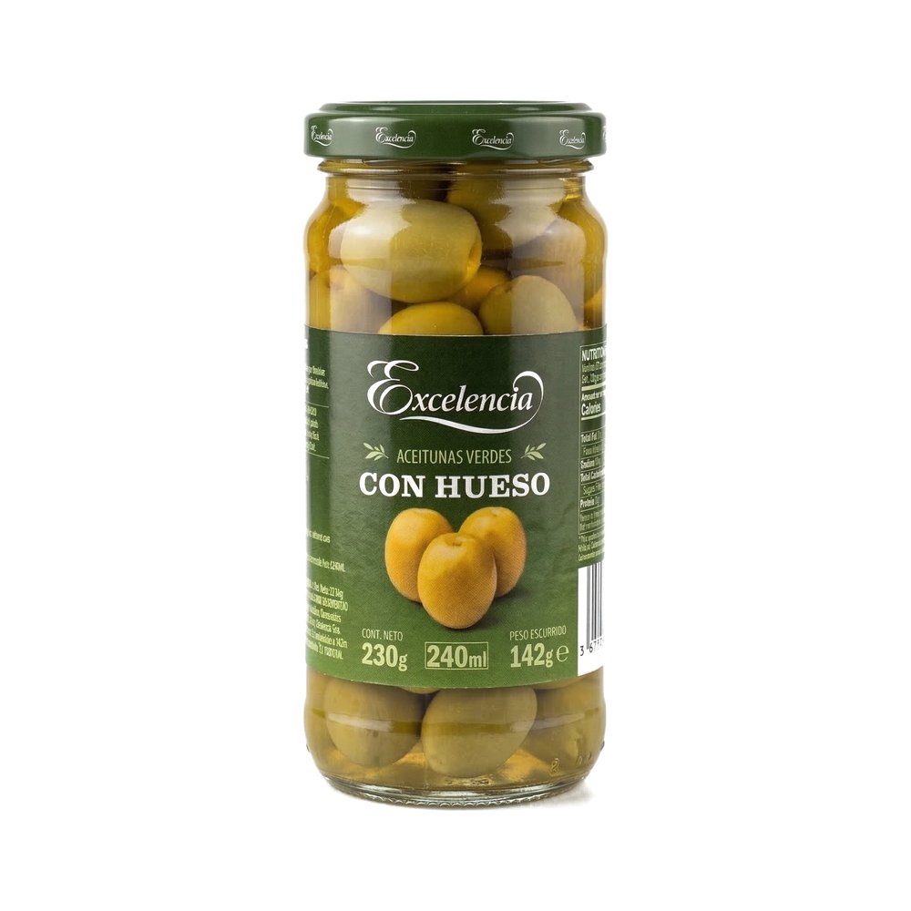 Excelencia Aceituna Verde C/hueso 230g - Comprar online en Grand Gourmet Caracas con delivery