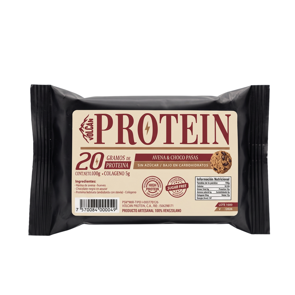 Galleta Proteína Avena Chocolate