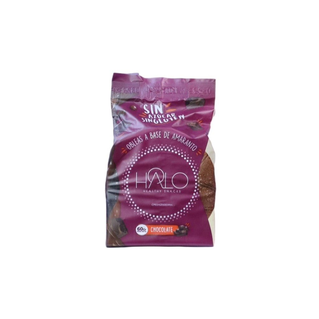 Halo Obleas De Amaranto Chocolate 60g - Disponible en Licorería Grand Gourmet Caracas