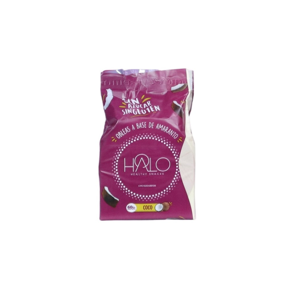 Halo Obleas De Amaranto Coco 60g - Disponible en Licorería Grand Gourmet Caracas