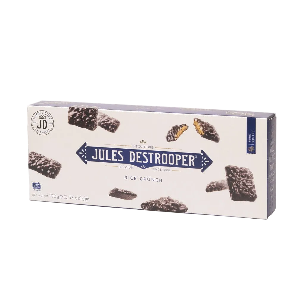 Jules Destrooper Biscuits Con Arroz Crujiente Recubiertos De Chocolate Con Leche Y De Chocolate Negro 100g - Comprar online en Grand Gourmet Caracas con delivery