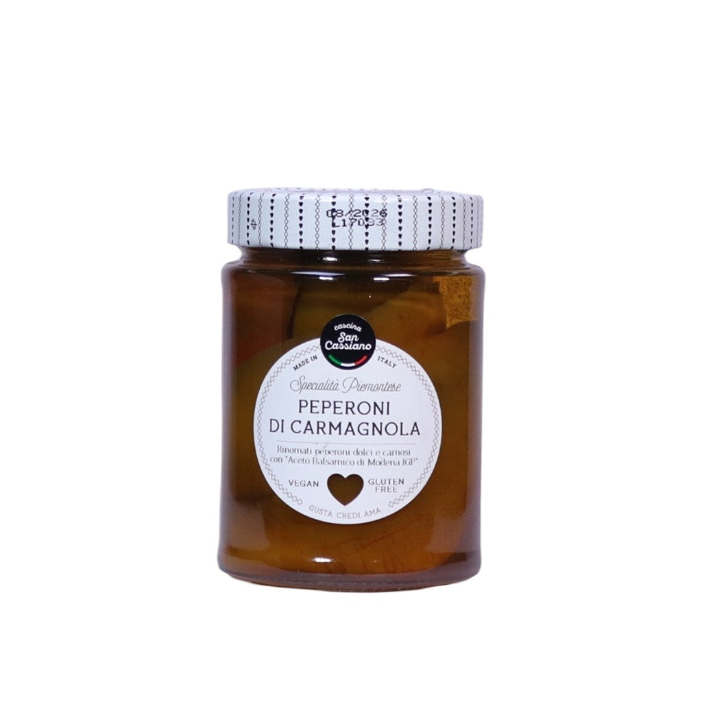 San Cassiano Peperoni Di Carmagnola In Agrodolce Con Aceto Balsamico Di Modena IGP 290g - Comprar online en Grand Gourmet Caracas con delivery