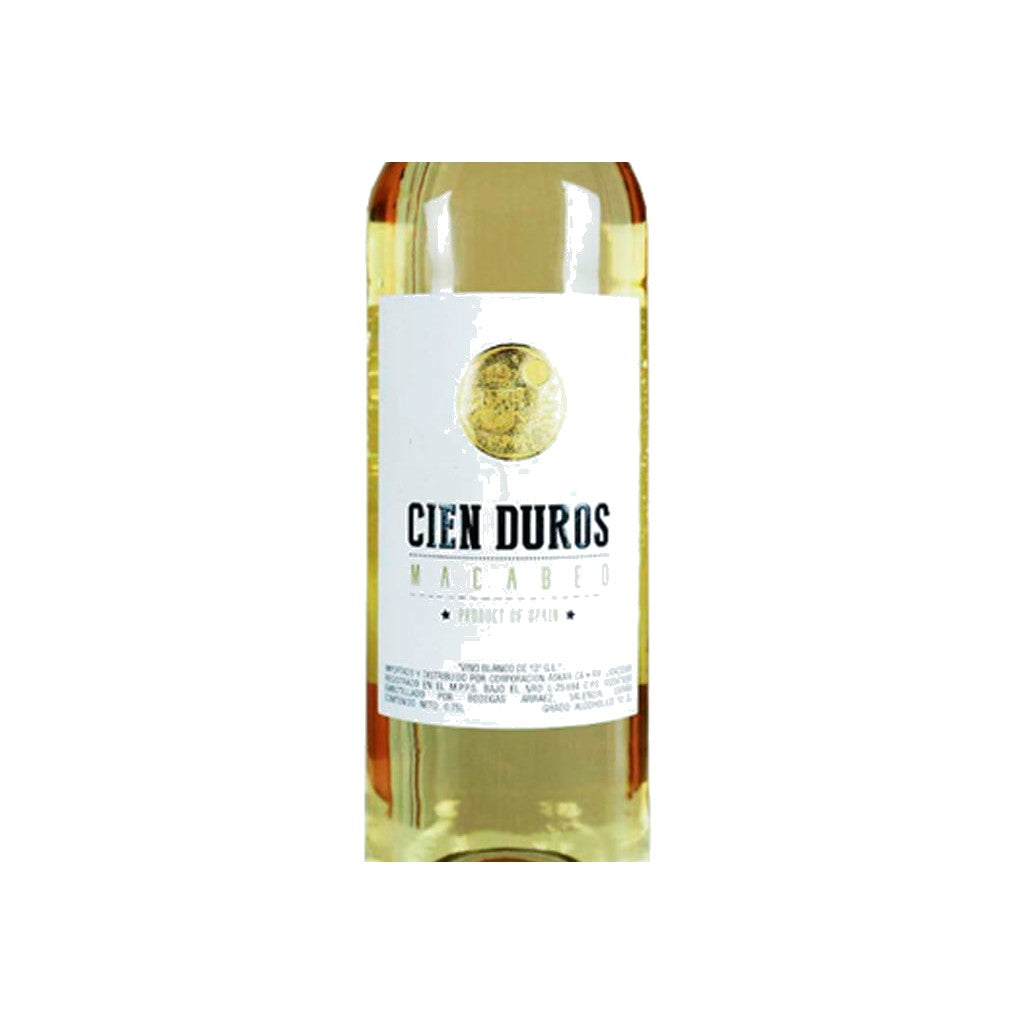 Vino Cien Duros Macabeo 750ml - Disponible en Licorería Grand Gourmet Caracas